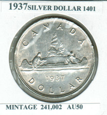 1937 FINE   SILVER DOLLAR,  EXCELLENT COIN, KING GEORGE VI