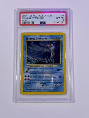 2001 POKEMON NEO REVELATIONSHINING GYARADOS-HOLO 65 PSA 8