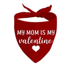 1 Piece My Mom/Dad is My V Dog Bandana Dog Bandana Gift Mom is My Valentine D