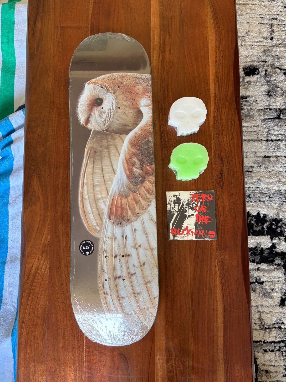 RARE Zero Skateboard Deck Barn Owl J.R. Hess - 8.25 + DVD & 