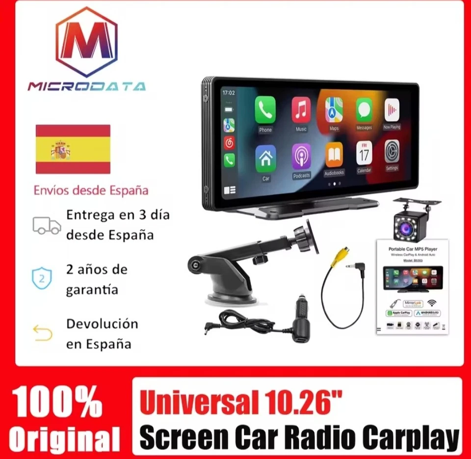 Autoradio Portatile Carplay Display per Auto, Schermo 7 Pollici IPS Touchscreen - Immagine 4 di 4