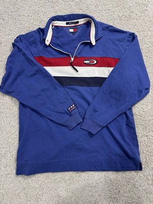 90 s Tommy Hilfiger Size XL Vintage Half-zip Sweat shirt