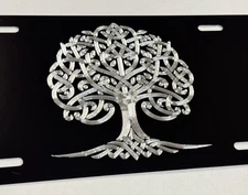Celtic Tree of Life Car Tag REFLECTIVE Diamond Etched Vanity Front License Plate