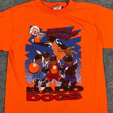 Nutmeg Mills T Shirt Mens Size L Orange Badd Dogs Dream Team Basketball USA Made