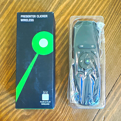 Wireless Presenter Clicker Remote w/ USB Receiver, Pointer, Black Q255-FX-US
