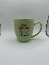 M WARE CHINA LET'S FLAMINGLE FLAMINGO PATTERN COFFEE MUG