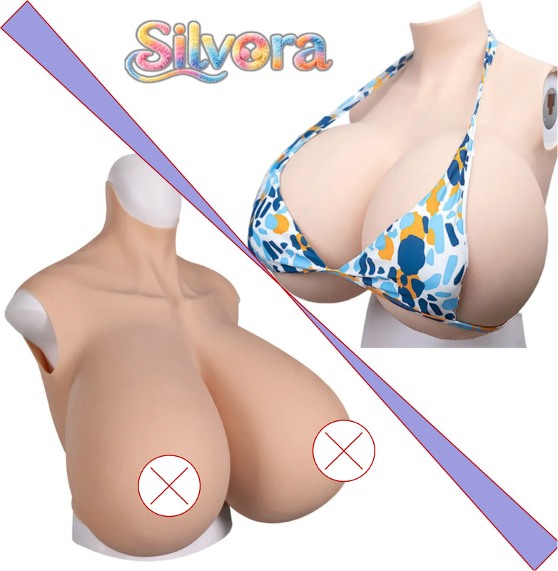Z Cup Silicone Filled Silicone Breast Forms Breast Plate Realistic Fake Boobs