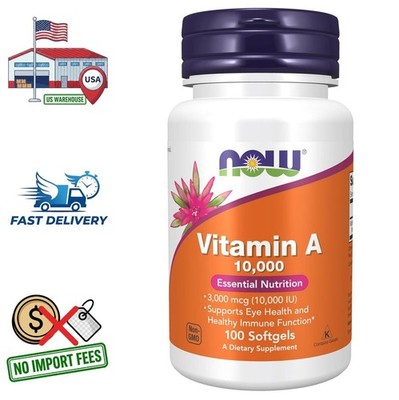 Vitamina A 3000mcg 10000 UI 100 Cápsulas Blandas Palmitato de Retinol Suplemento