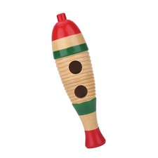   Wooden Colorful Fish Shaped Guiro Musical Percussion Instrument Children Kids