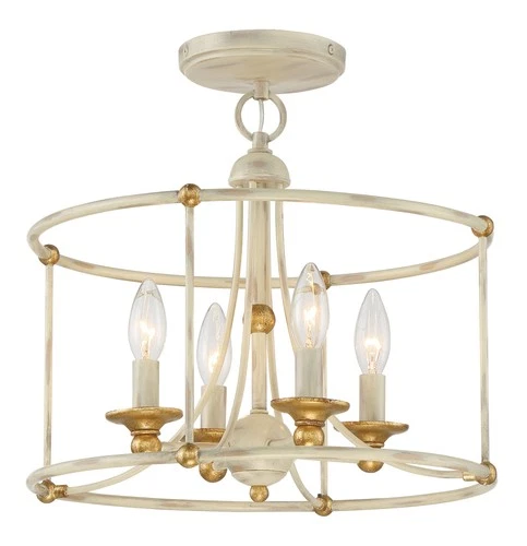 Minka Lavery 1049 Westchester County 4 Light 16"W Semi-Flush - Farm House White - Picture 1 of 8