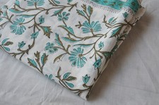 20 Yard Hand Block Floral Print Fabric 100 Cotton NO TARRIF CHARGES 100 ZK 144