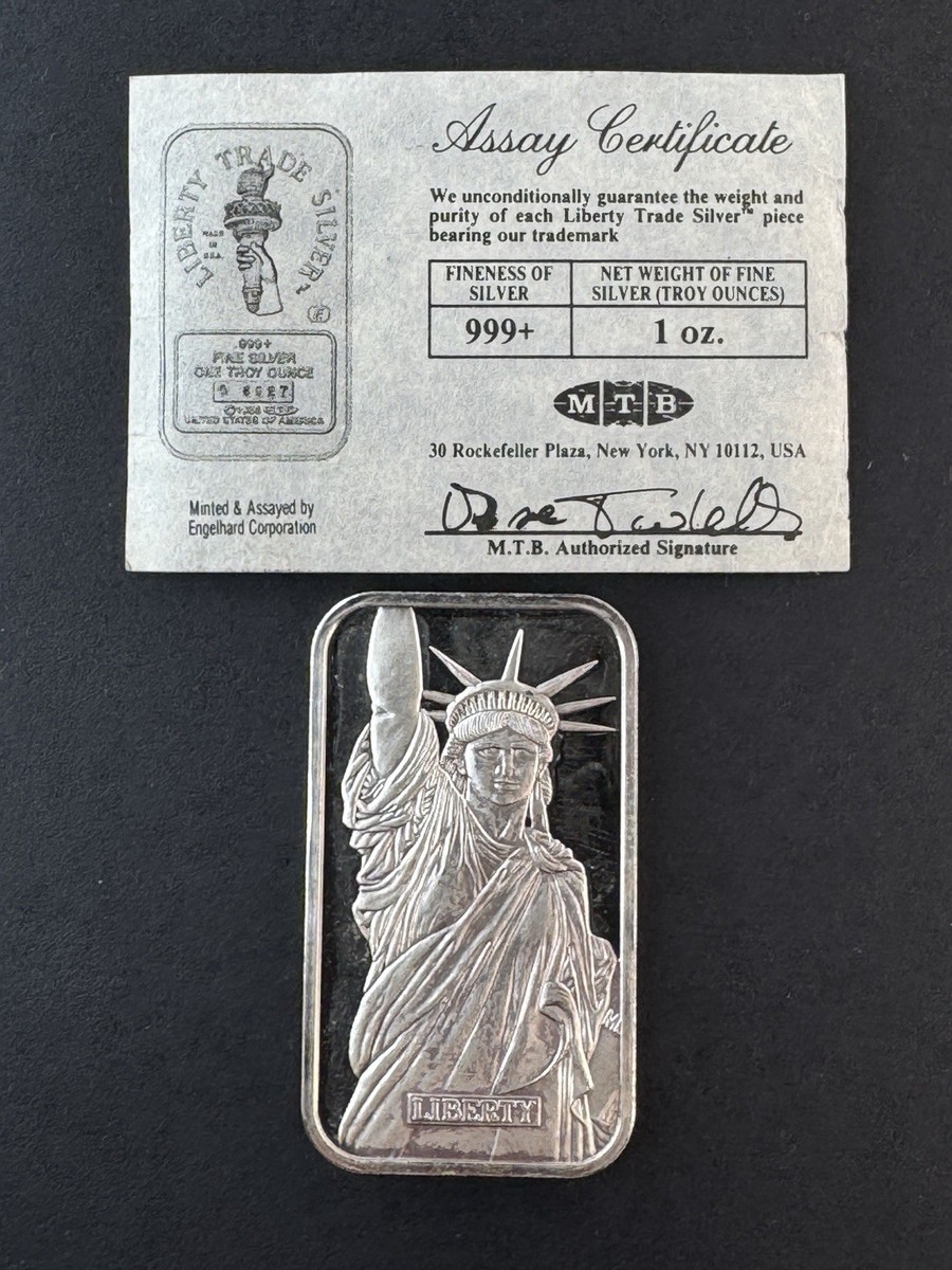 Vintage 1986 MTB / Englehard Statue of Liberty 1oz .999 Fine