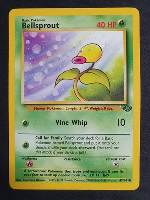 Bellsprout 49/64 1999 - Jungle Set - Pokemon Card - Excellent Condition