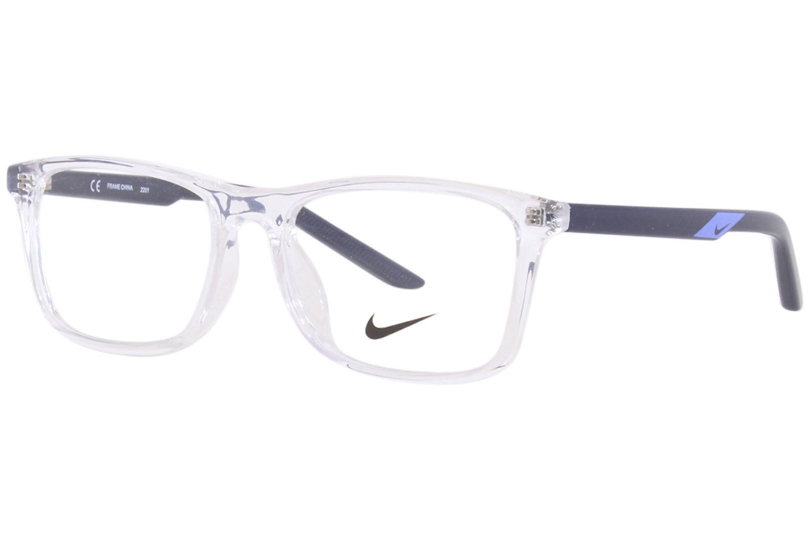 Nike 5544 900 Eyeglasses Frame Youth Kids Clear/Midnight Navy Full Rim 50mm