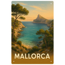 Mallorca Bucht Blechschild | 20x30cm | Dekoschild Schild Metallschild