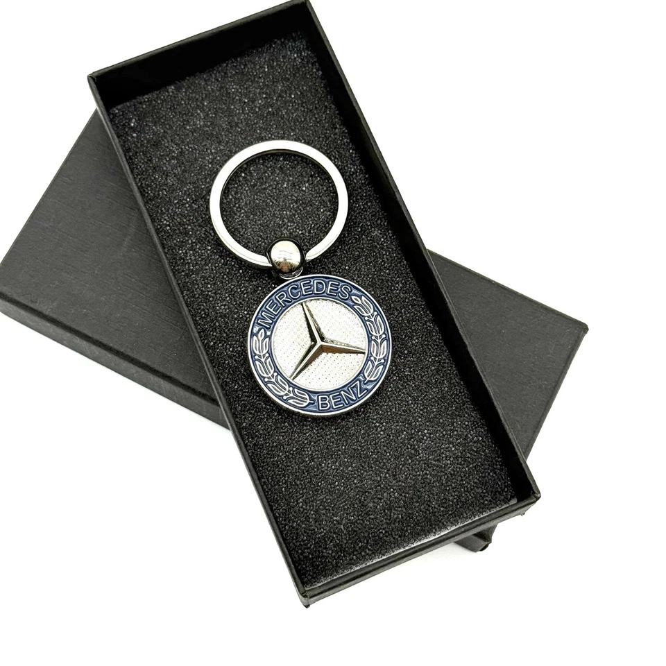 Mercedes-Benz Blue & Silver Emblem Keychain – Premium Metal Key Ring - Image 2 of 4