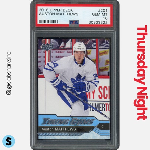 2016 UPPER DECK #201 AUSTON MATTHEWS YOUNG GUNS RC ROOKIE PSA 10