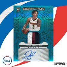 2023-24 Obsidian Julian Strawther Rookie Jersey Ink Blue 5/16 #Auto Nuggets