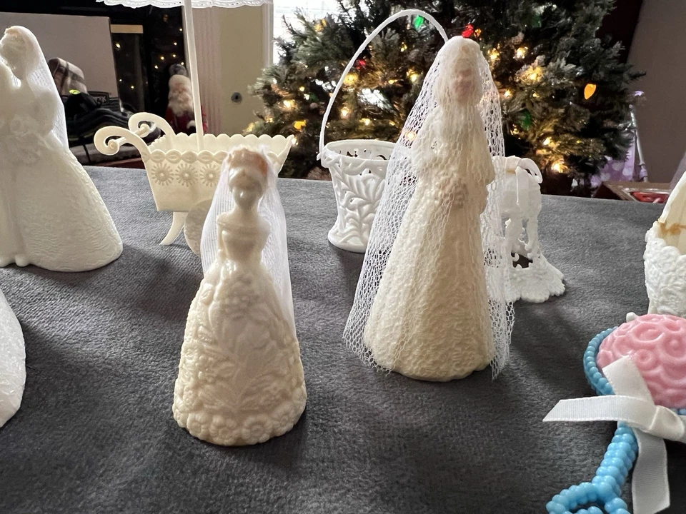 Lote de 9 decoraciones de boda y bebé vintage con sello de fiesta conjunto mixto Foto 2 de 4