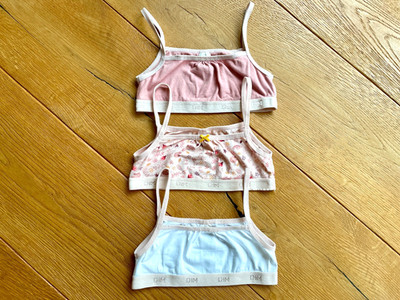 DIM Mädchen Bustier 3er Set rosa / weiß / Waldtiere   Größe 128