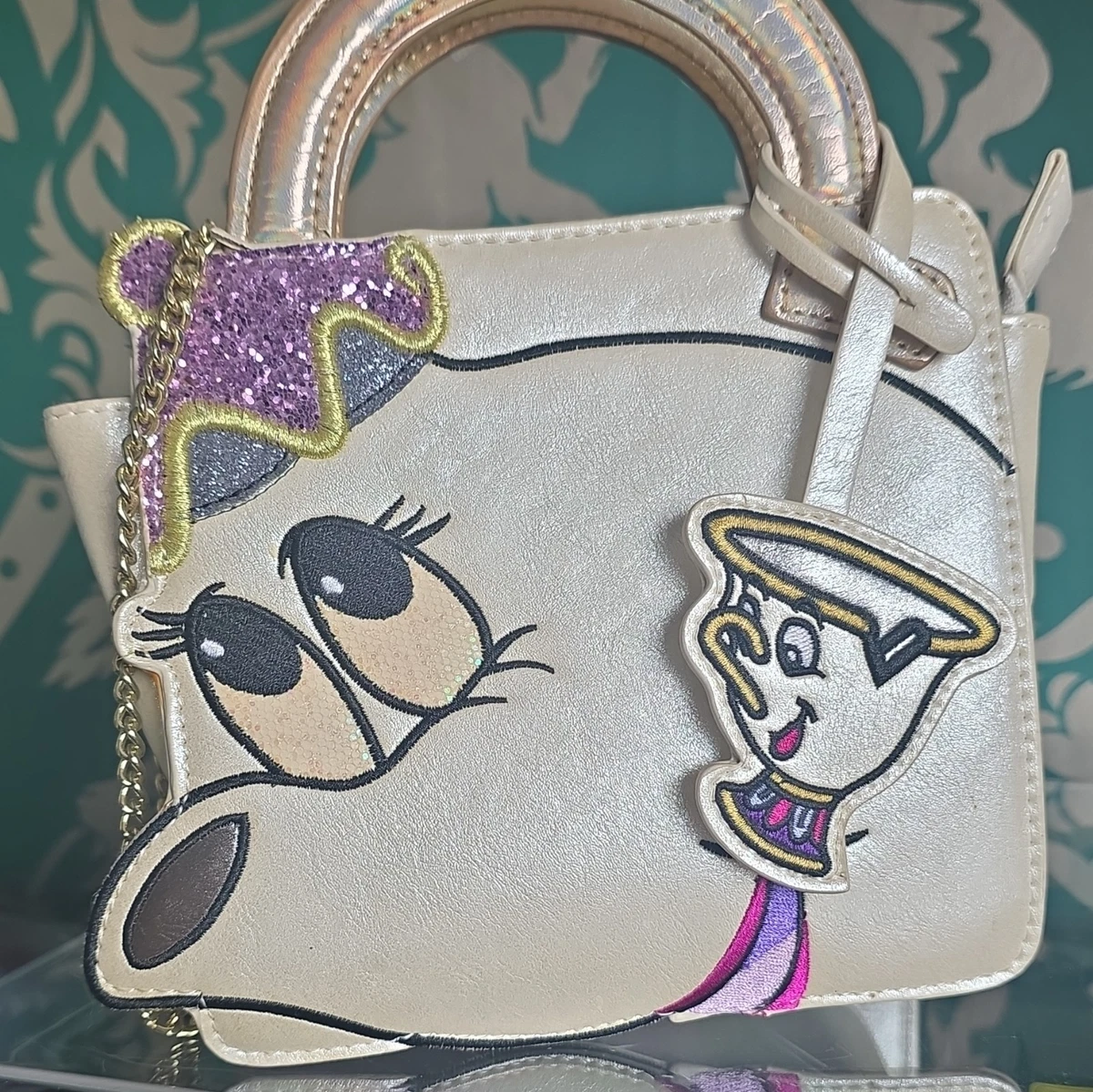 90s_vintage】beauty:beast Enamel Bag Beauty and the Beast Disney 