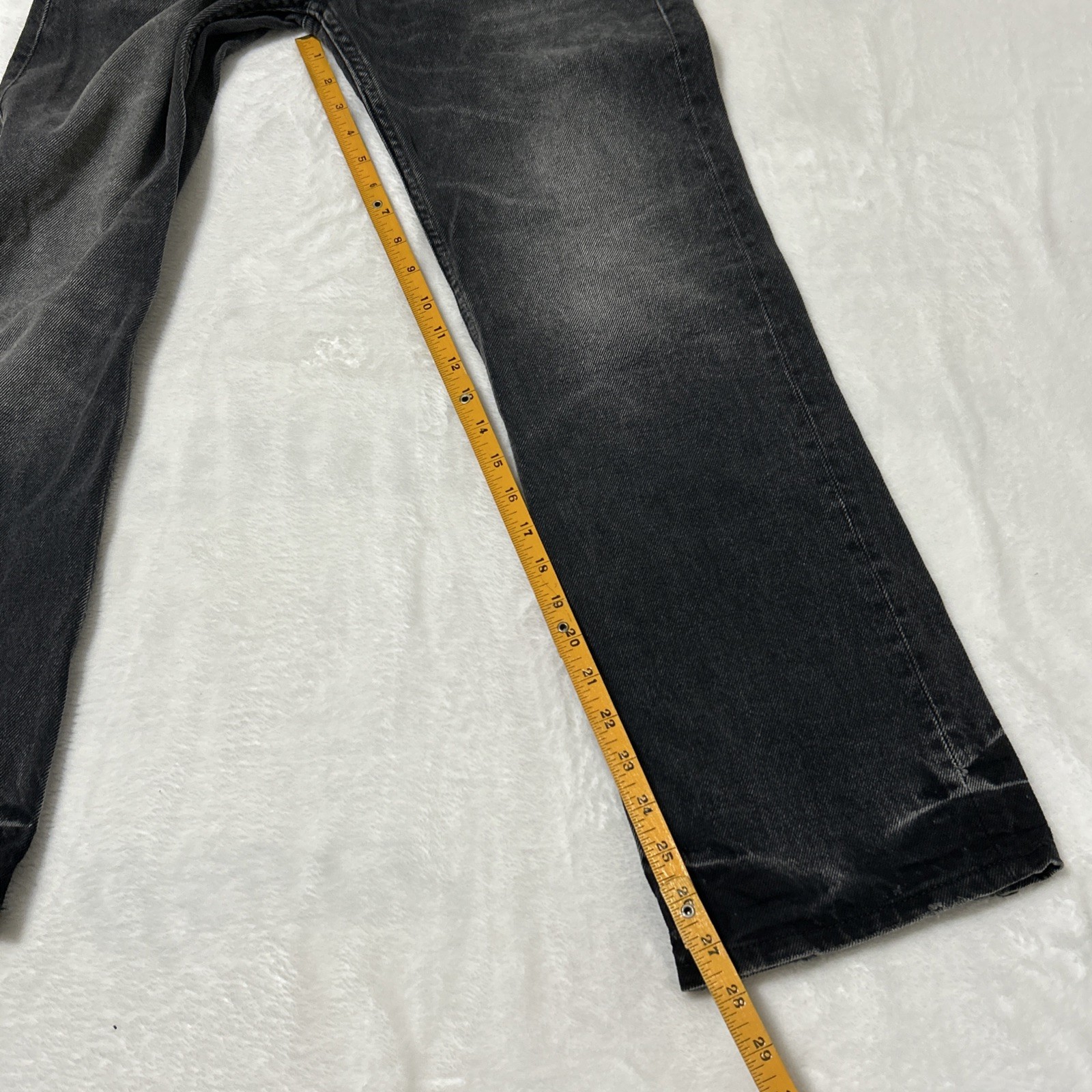 Zara Straight Leg Jeans ZW Collection Black Bleach Wash Size 2 thumbnail 12