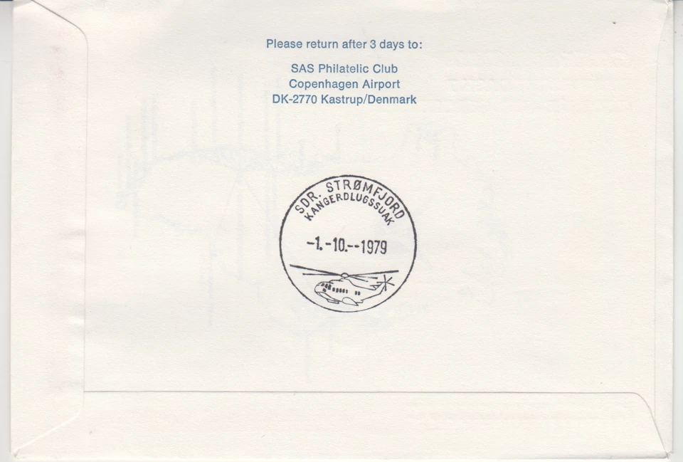 Groenlandia: 1979 FDC/CUBIERTA - SCOTT # 100 GREENLANDAIR Foto 2 de 2