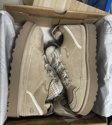 UGG AUSTRALIA Women Warm Gift UGG Lowmel Brown Suede Sheepskin Trainers Woman Christmas Gift🎀