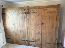 2 Hand Built Oak Wardrobes