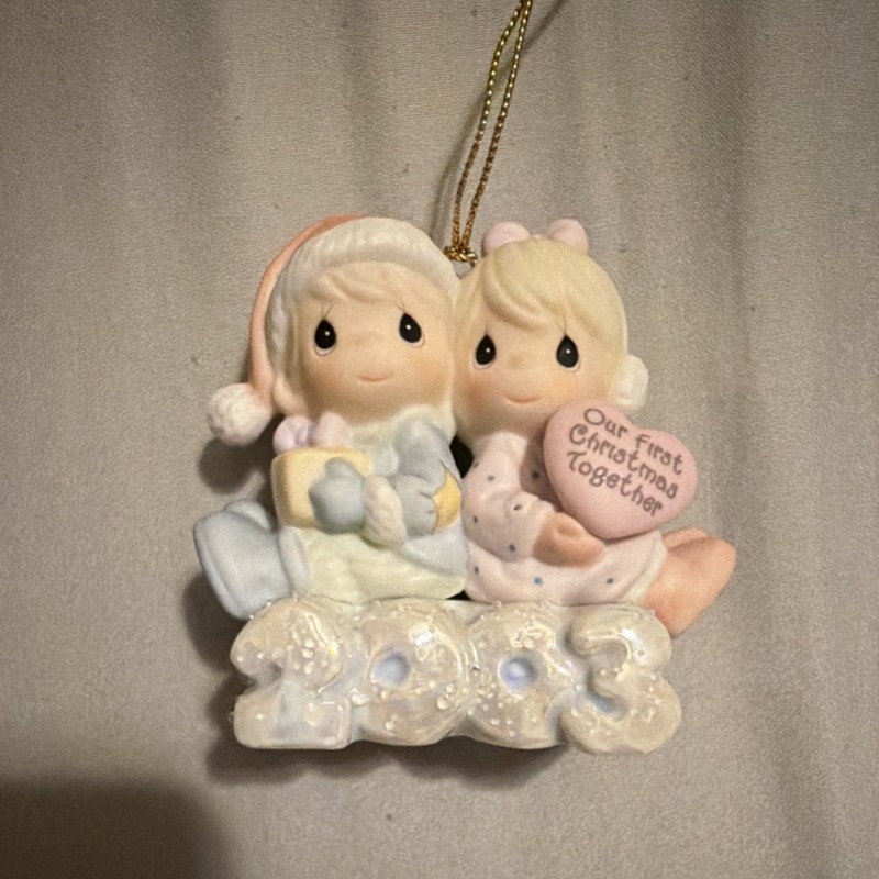 Precious Moments Our First Christmas Together 2003 Porcelain Ornament 112841