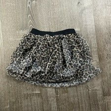 NWT Childrens Place Girls Tutu Skirt Pull On Brown Black Cheetah Ruffle Size 2T