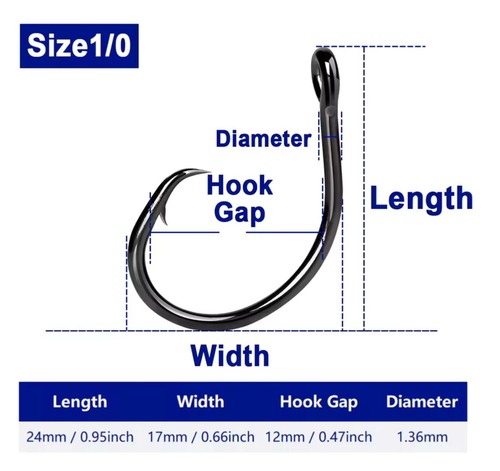 25 4 X Extra Strong Sea Saltwater Fishing Circle Fishing Hooks - Various Sizes - Picture 11 of 33