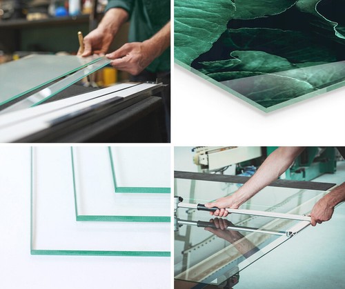 Glas Tischplatte Rechteckig Dekor Gehärtet Glasscheibe Steintexturmotiv 100x70 - Bild 7 von 7