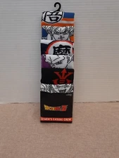 Dragon Ball Z  NEW 6 Pair CREW SOCKS SIZE 8-12 Bioworld Dragonball Z