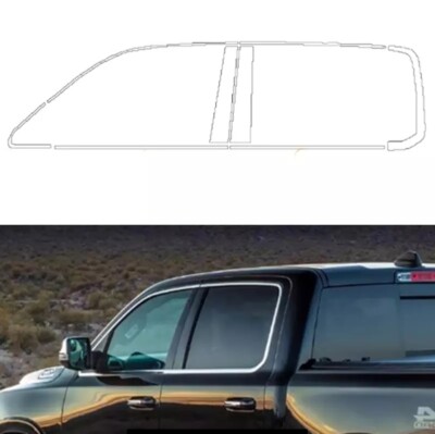 Chrome Window Moulding & Pillar Trim – For 2019-2025 Ram 1500 (Left & Right)