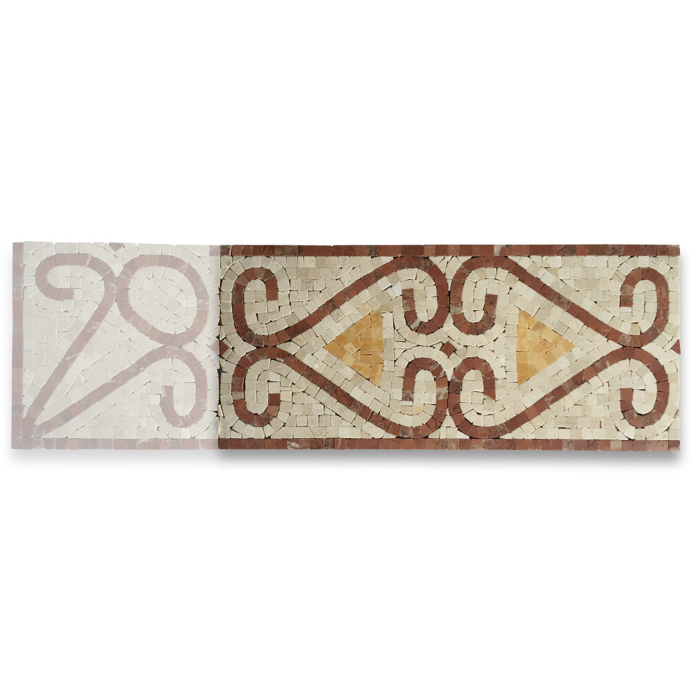 B0014P Marble Mosaic Border Listello Tile Everlasting Rojo