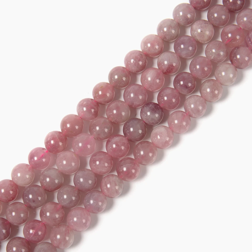 Cuentas redondas lisas de cuarzo rosa de Madagascar tamaño 6 mm 8 mm 10 mm 12 mm 15,5"" hilo Foto 2 de 3