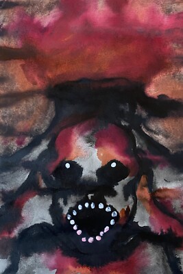Aquarellfarbe & Tusche auf Papier ''Dullahan'' 29,8cm x 21cm