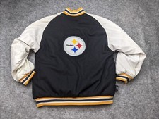 Pittsburgh Steelers Varsity Jacket Youth XL Wool Blend Faux Leather Sleeves