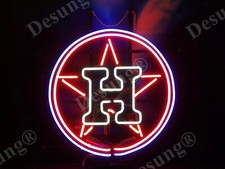 17"x17" Houston Astros Team Logo Neon Sign Lamp Light Visual Beer Bar Pub LY
