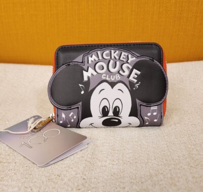Loungefly Disney 100th Anniversary Mickey Mouse Club House Zip Around Wallet NEW