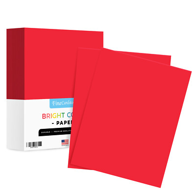 Red Bright Color Paper, 24lb Bond (90GSM), 8.5 x 11, 500 Sheets
