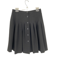 Gap Black Pleated Button Down A Line Skirt Size 4