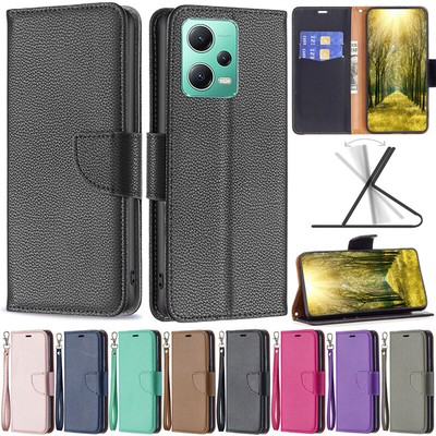 Litchi Wallet Flip Leather Case For Xiaomi Redmi 13C Note 13 Note 12 Note 11S 4G