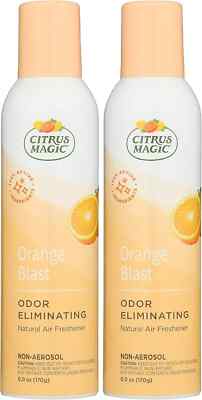 Citrus Magic Natural Odor Eliminating Air Freshener Spray-Orange Blast-6oz-2Pack