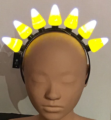New Candy Corn Headband Lights Up Flashing Halloween Party Light