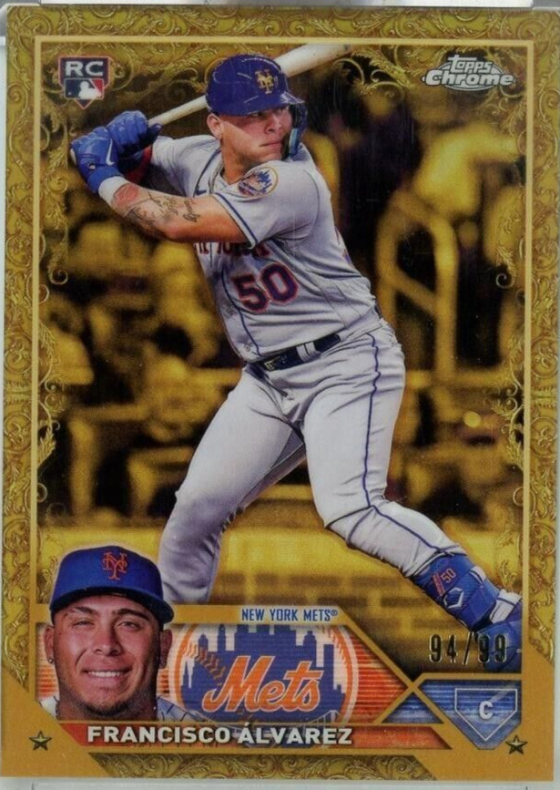 2023 Topps Chrome Gilded Collection Francisco Alvarez Base /99 New York Mets