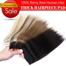 Thicken Hairpad One Piece Clip In 100 Human Hair Extensions Topper Bald Patches