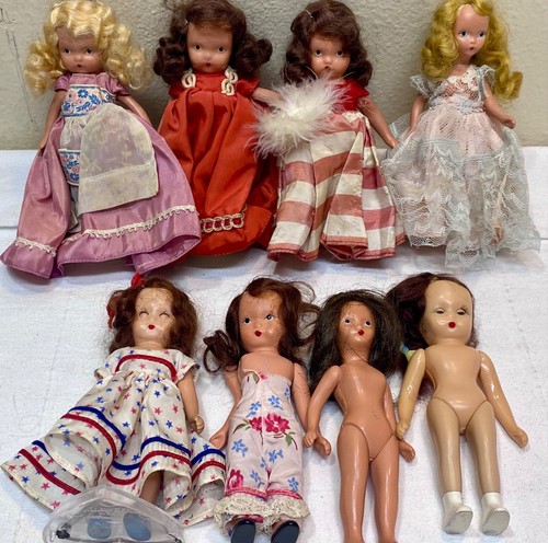8 Vintage Lot 1940’s 50s Nancy Ann Storybook Dolls Bisque Hard Plastic - Picture 2 of 16