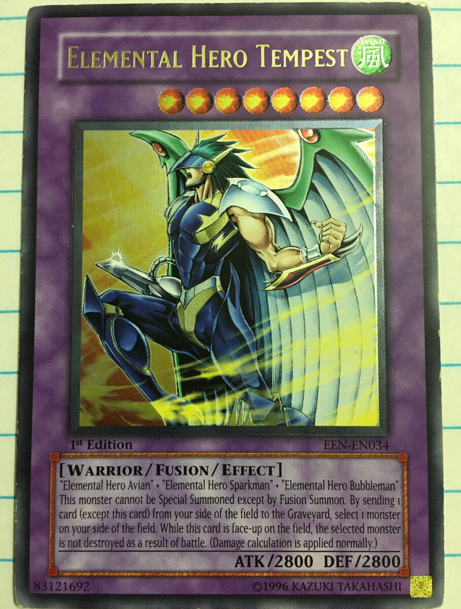 Yugioh Elemental Hero Tempest Ultimate Rare 1st.Edition EEN Yugioh Elemental Hero Tempest Ultimate Rare 1st.Edition EEN